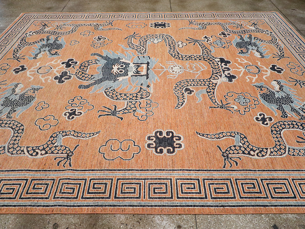 Modern East Turkestan Khotan Pictorial Room Size Carpet, No.33010 - Staging