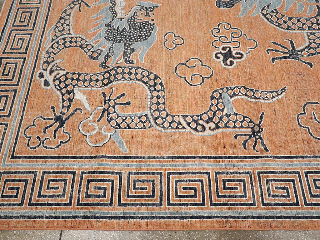 Modern East Turkestan Khotan Pictorial Room Size Carpet, No.33010 - Staging