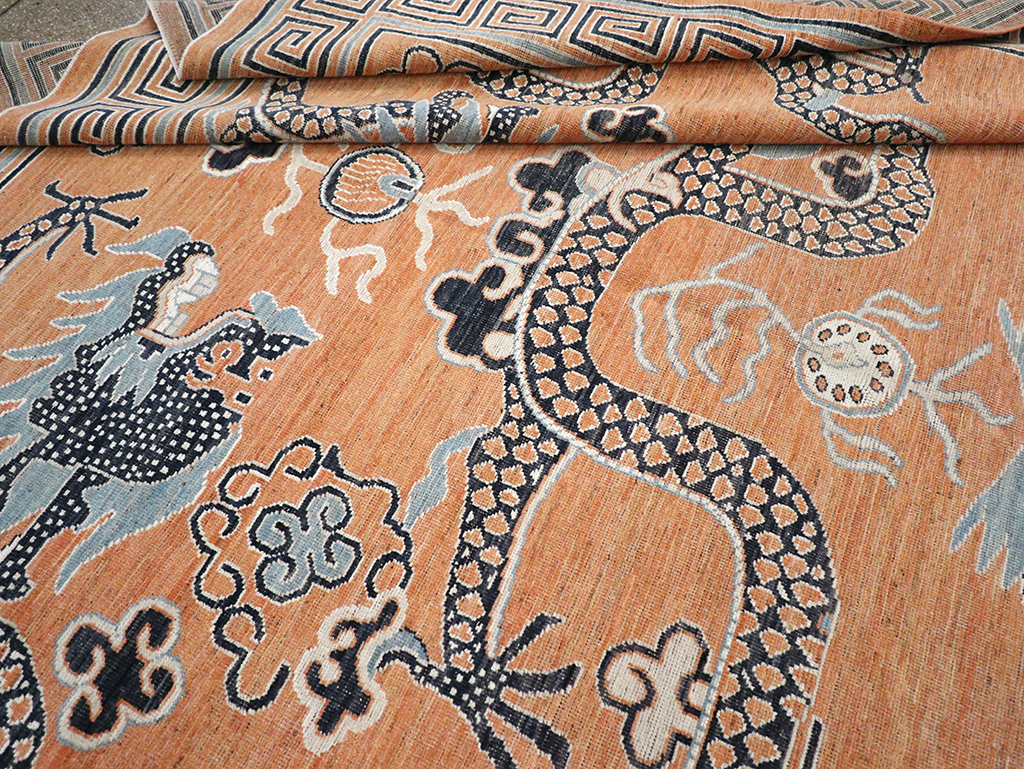 Modern East Turkestan Khotan Pictorial Room Size Carpet, No.33010 - Staging