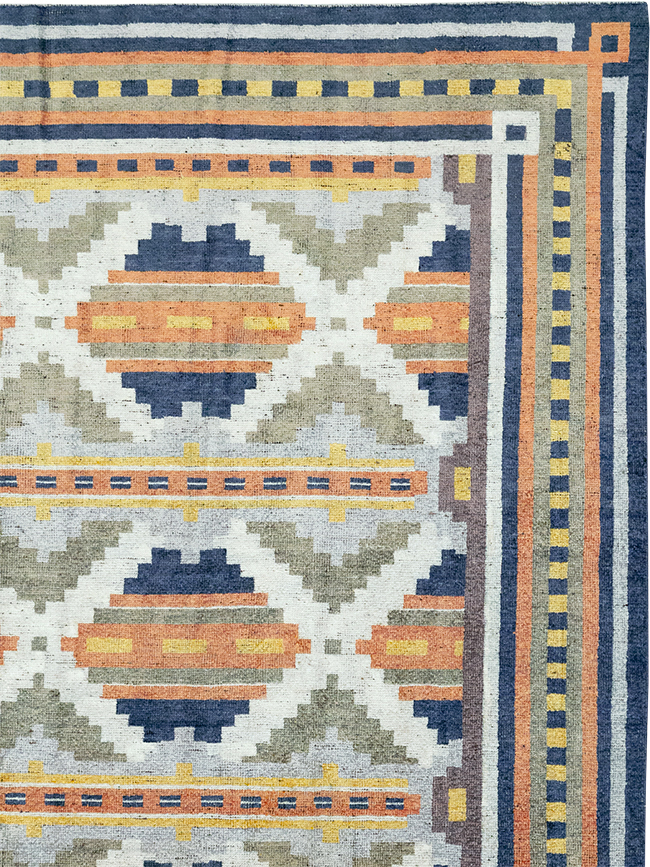 Modern East Turkestan Silk Khotan Room Size Carpet, No.33013 - Staging
