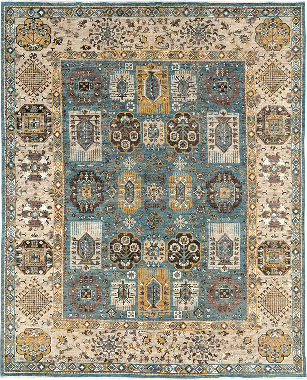 Modern East Turkestan Khotan Room Size Carpet, No.33015 - Staging