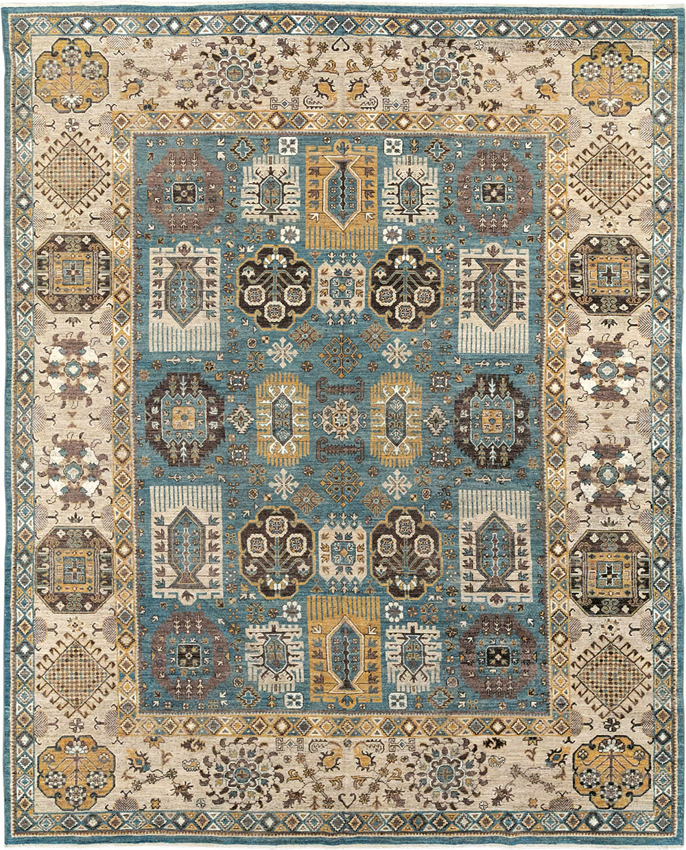Modern East Turkestan Khotan Room Size Carpet, No.33015 - Staging