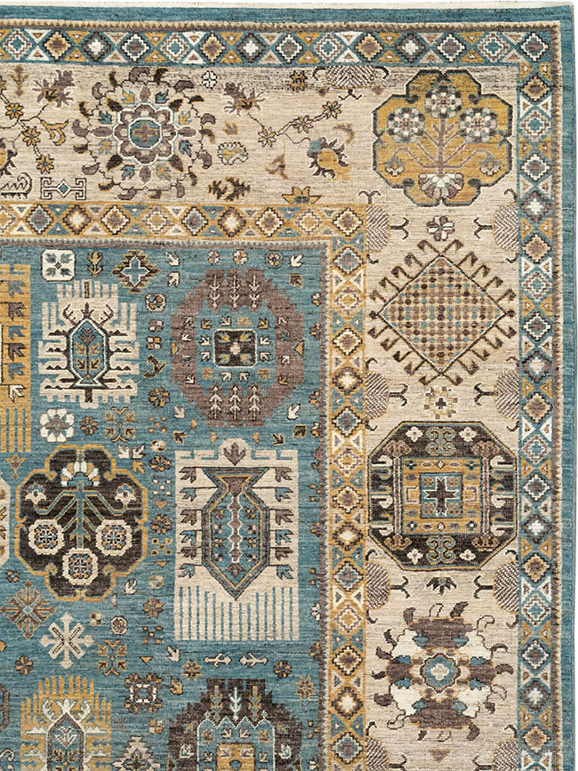 Modern East Turkestan Khotan Room Size Carpet, No.33015 - Staging