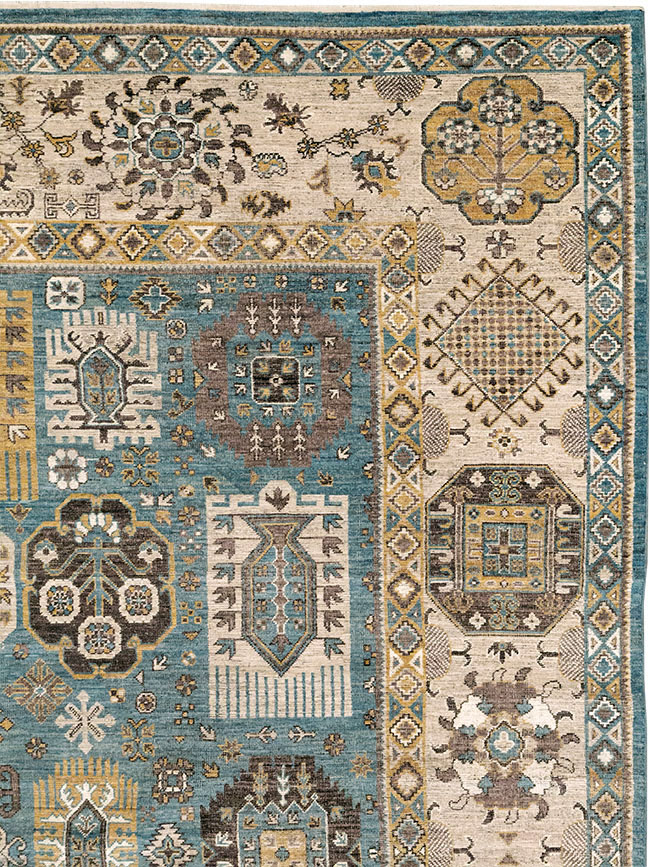 Modern East Turkestan Khotan Room Size Carpet, No.33015 - Staging
