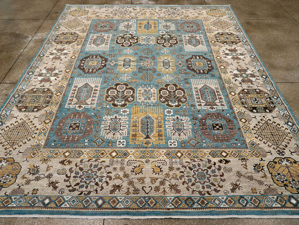 Modern East Turkestan Khotan Room Size Carpet, No.33015 - Staging
