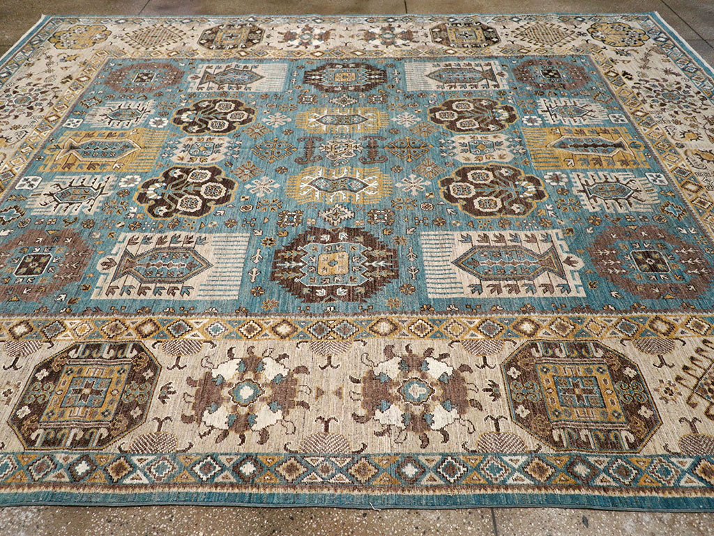 Modern East Turkestan Khotan Room Size Carpet, No.33015 - Staging