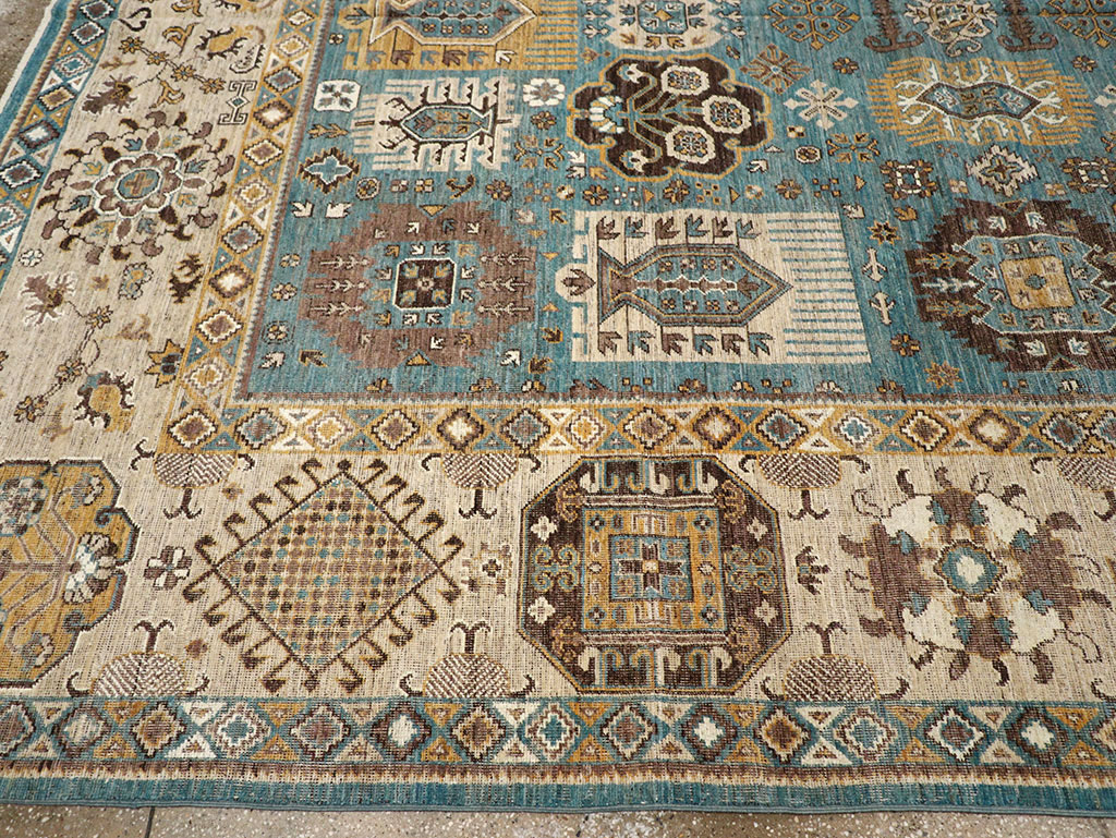 Modern East Turkestan Khotan Room Size Carpet, No.33015 - Staging