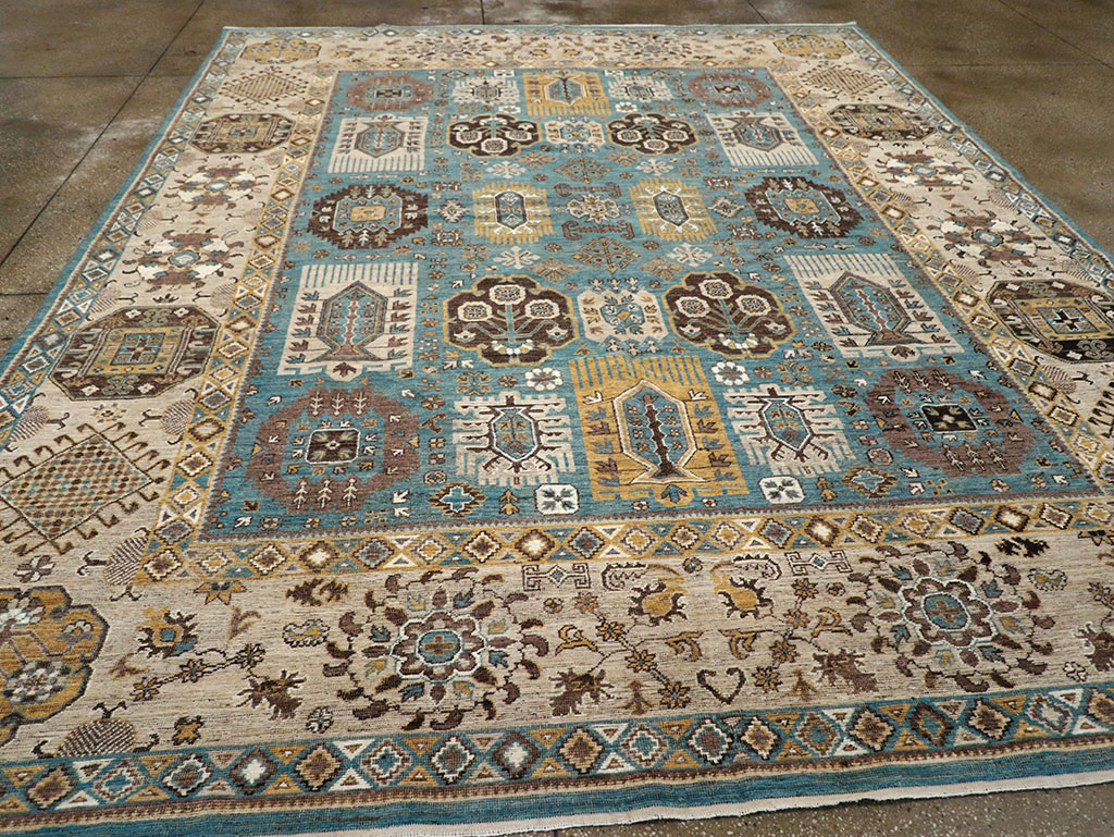 Modern East Turkestan Khotan Room Size Carpet, No.33015 - Staging