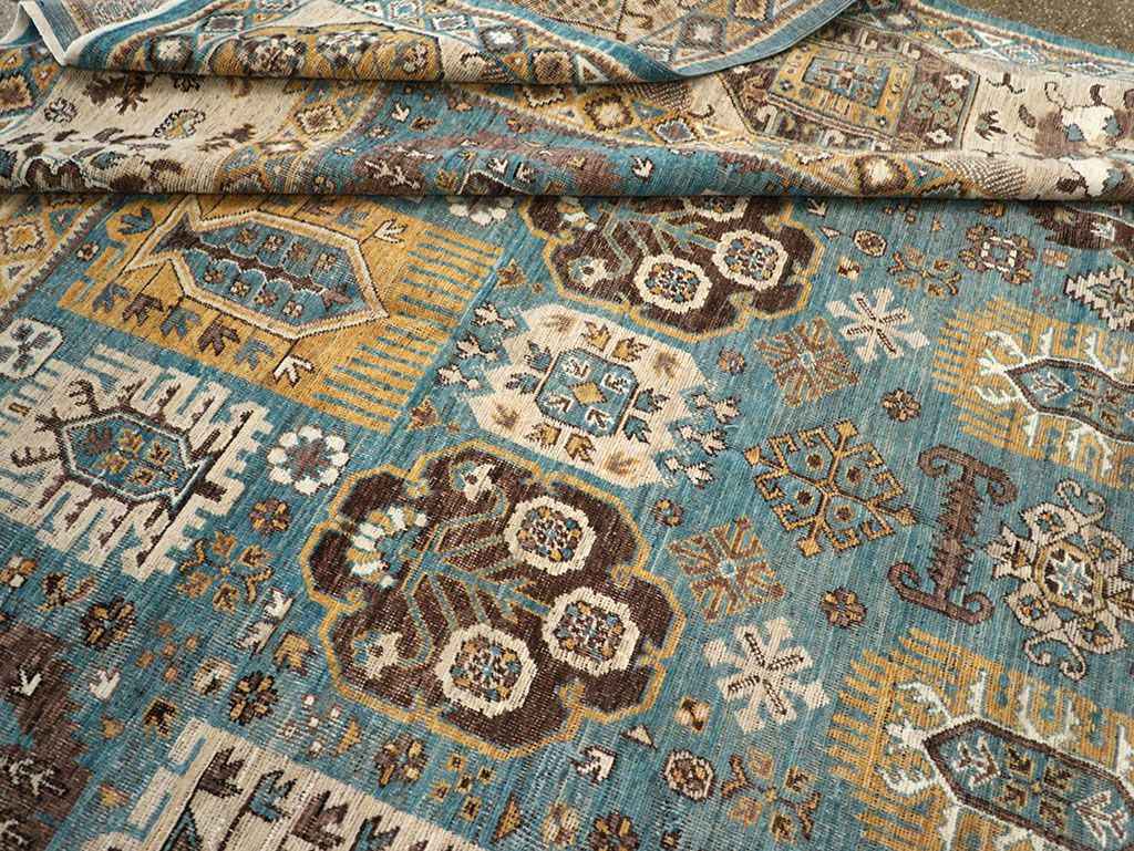 Modern East Turkestan Khotan Room Size Carpet, No.33015 - Staging