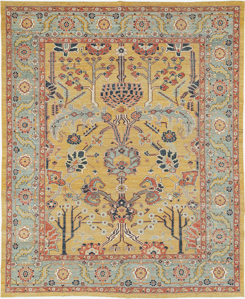 Modern East Turkestan Khotan Room Size Carpet, No.33016 - Staging
