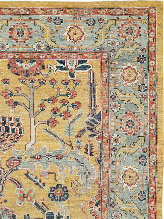 Modern East Turkestan Khotan Room Size Carpet, No.33016 - Staging
