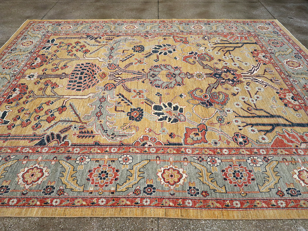 Modern East Turkestan Khotan Room Size Carpet, No.33016 - Staging
