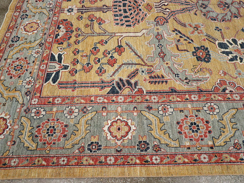 Modern East Turkestan Khotan Room Size Carpet, No.33016 - Staging