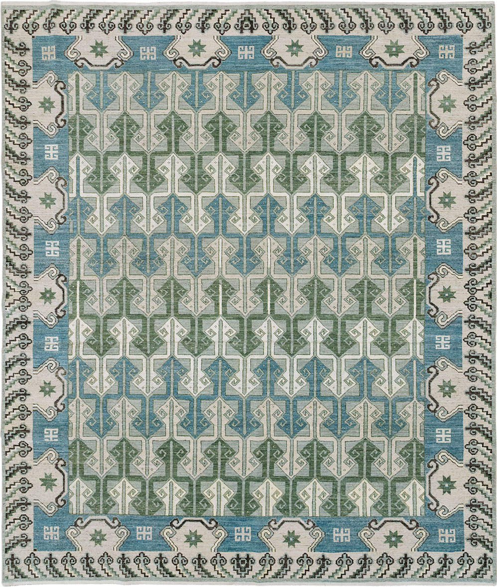 Modern East Turkestan Khotan Room Size Carpet, No.33017 - Staging