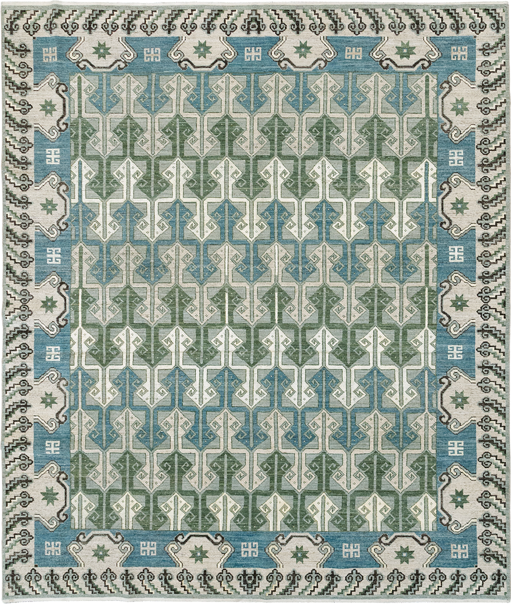 Modern East Turkestan Khotan Room Size Carpet, No.33017 - Staging