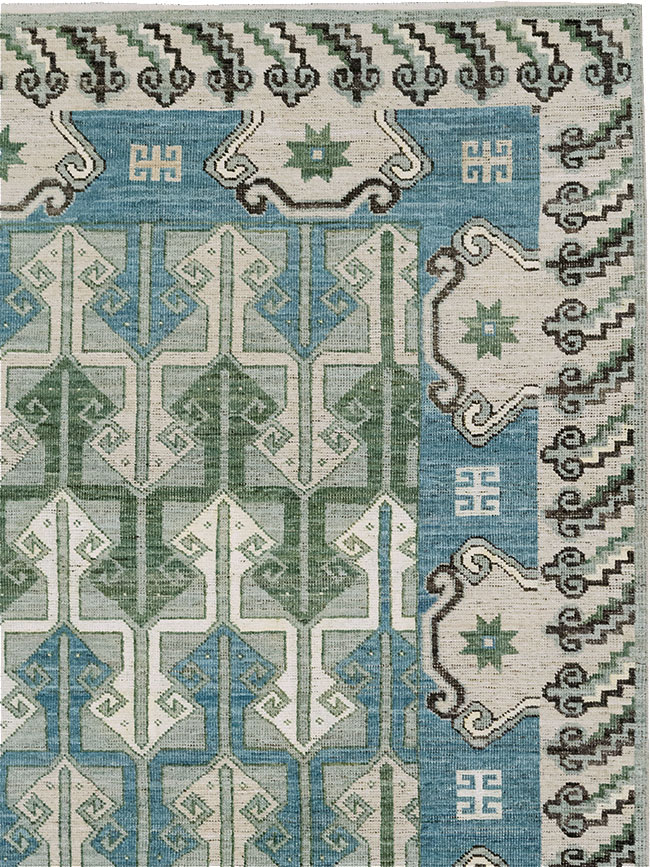 Modern East Turkestan Khotan Room Size Carpet, No.33017 - Staging