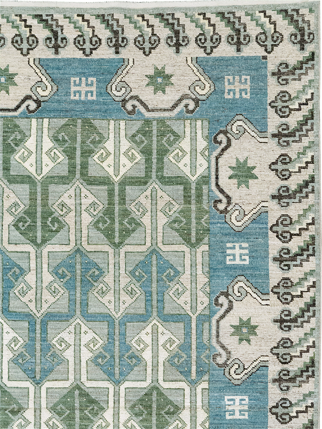 Modern East Turkestan Khotan Room Size Carpet, No.33017 - Staging
