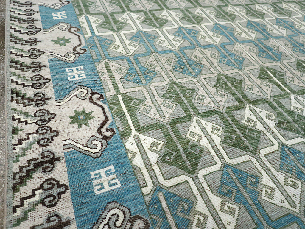 Modern East Turkestan Khotan Room Size Carpet, No.33017 - Staging