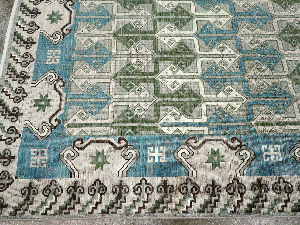 Modern East Turkestan Khotan Room Size Carpet, No.33017 - Staging