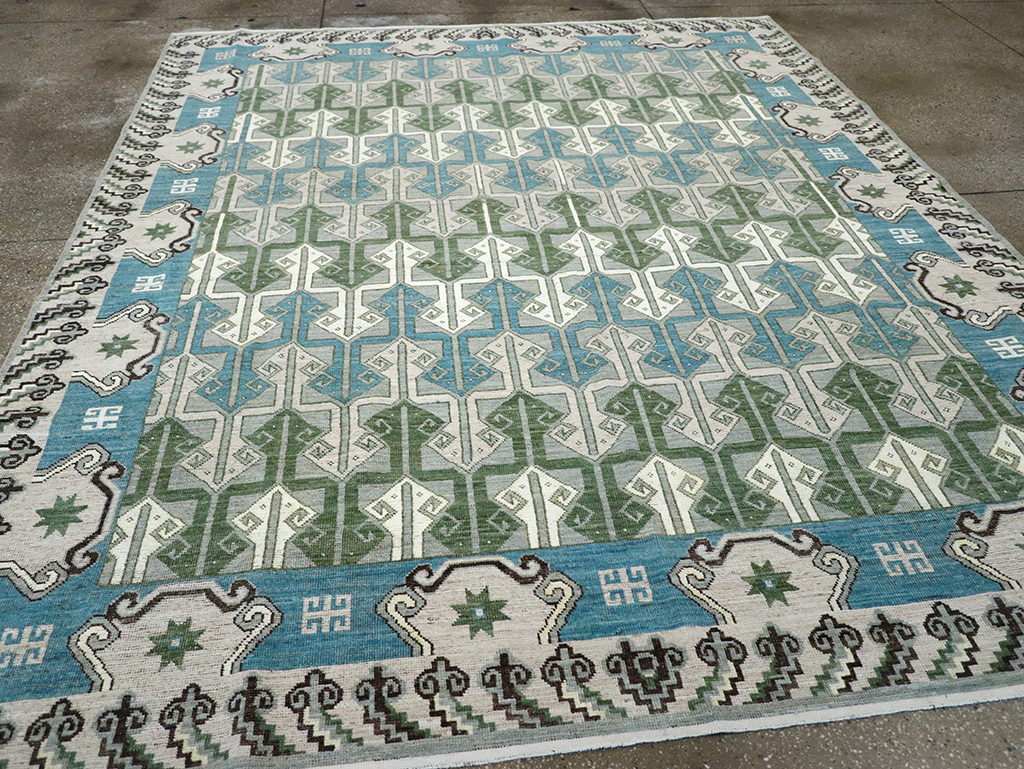 Modern East Turkestan Khotan Room Size Carpet, No.33017 - Staging
