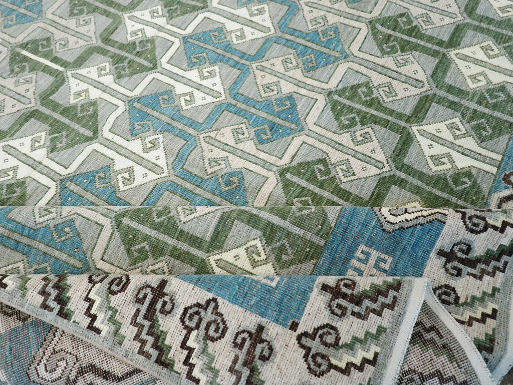 Modern East Turkestan Khotan Room Size Carpet, No.33017 - Staging