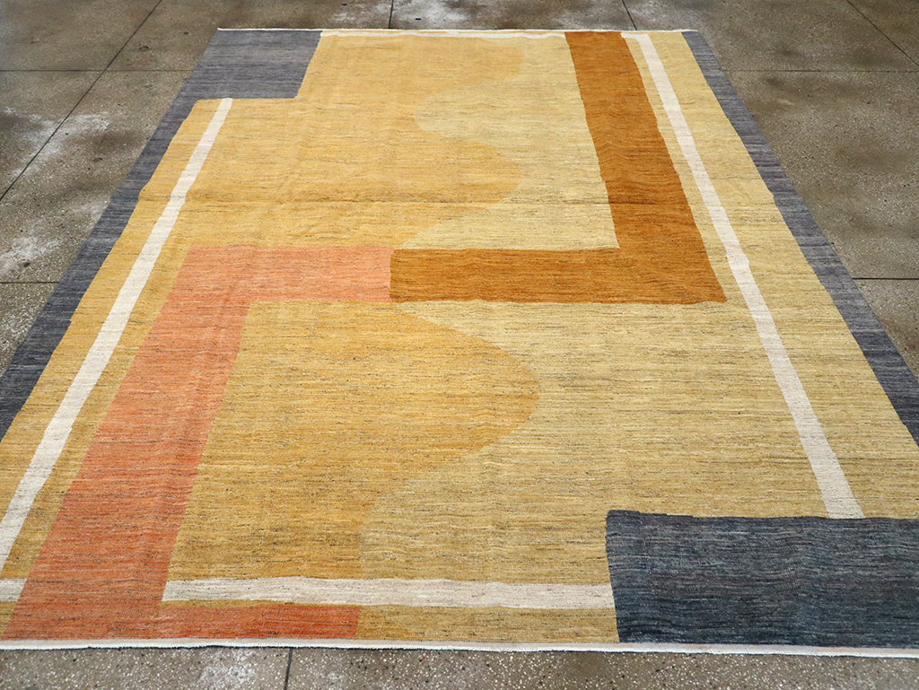 Modern East Turkestan Art Deco Room Size Carpet, No.33018 - Staging