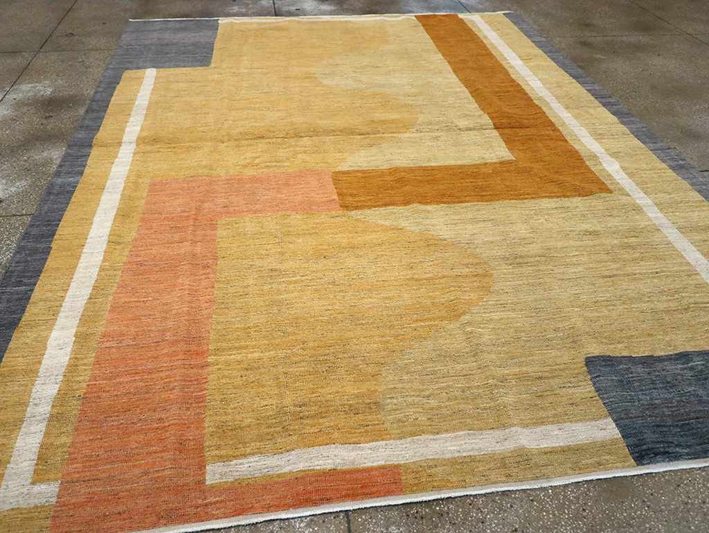 Modern East Turkestan Art Deco Room Size Carpet, No.33018 - Staging