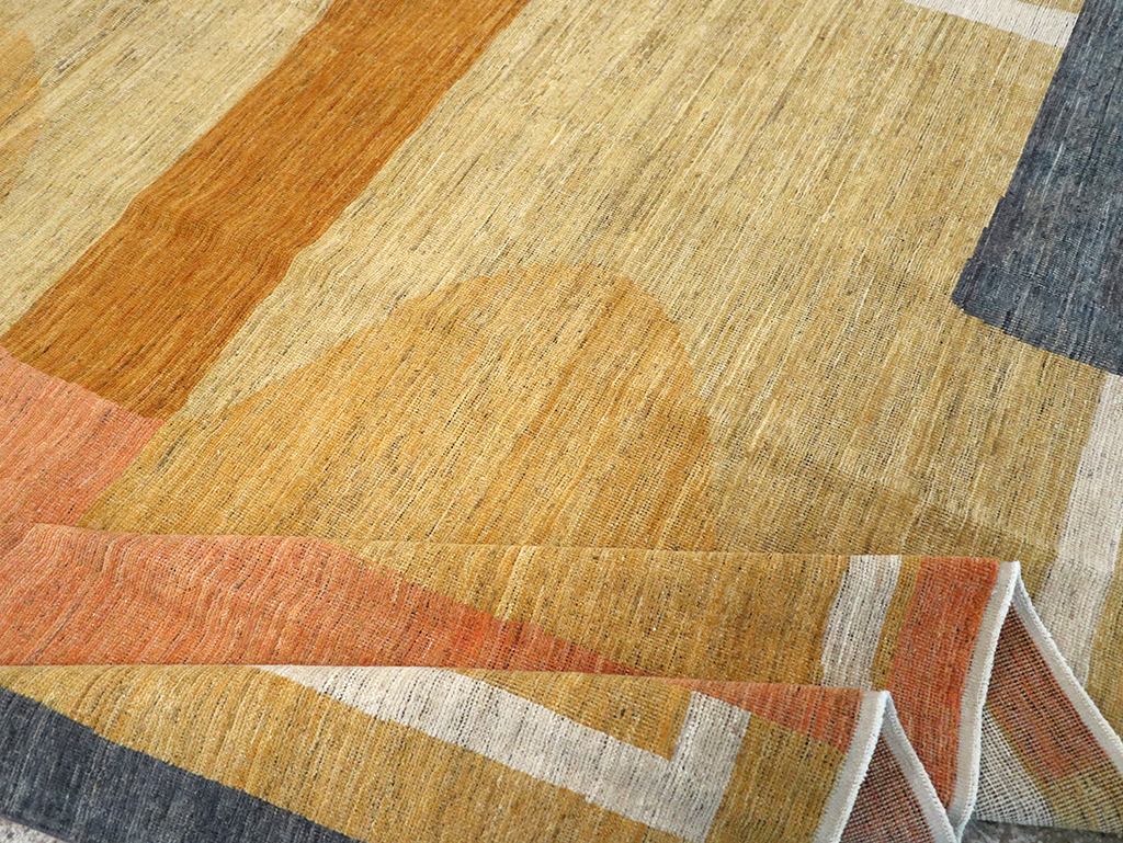 Modern East Turkestan Art Deco Room Size Carpet, No.33018 - Staging