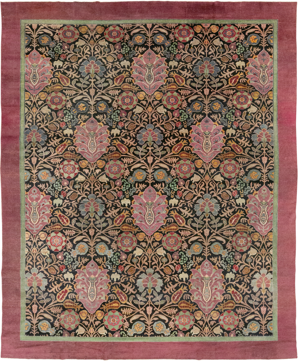 Antique Indian Agra Room Size Carpet, No.33019 - Staging