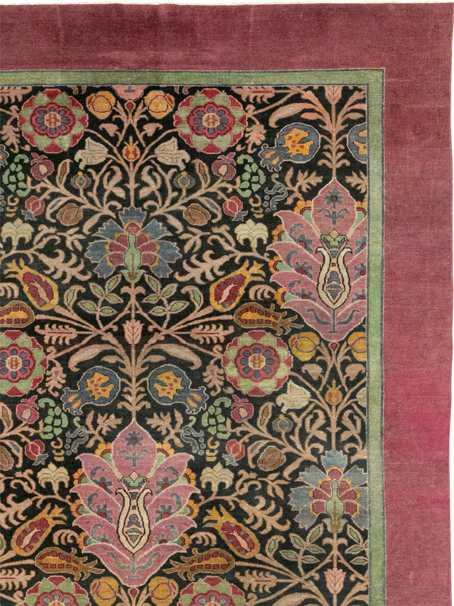 Antique Indian Agra Room Size Carpet, No.33019 - Staging