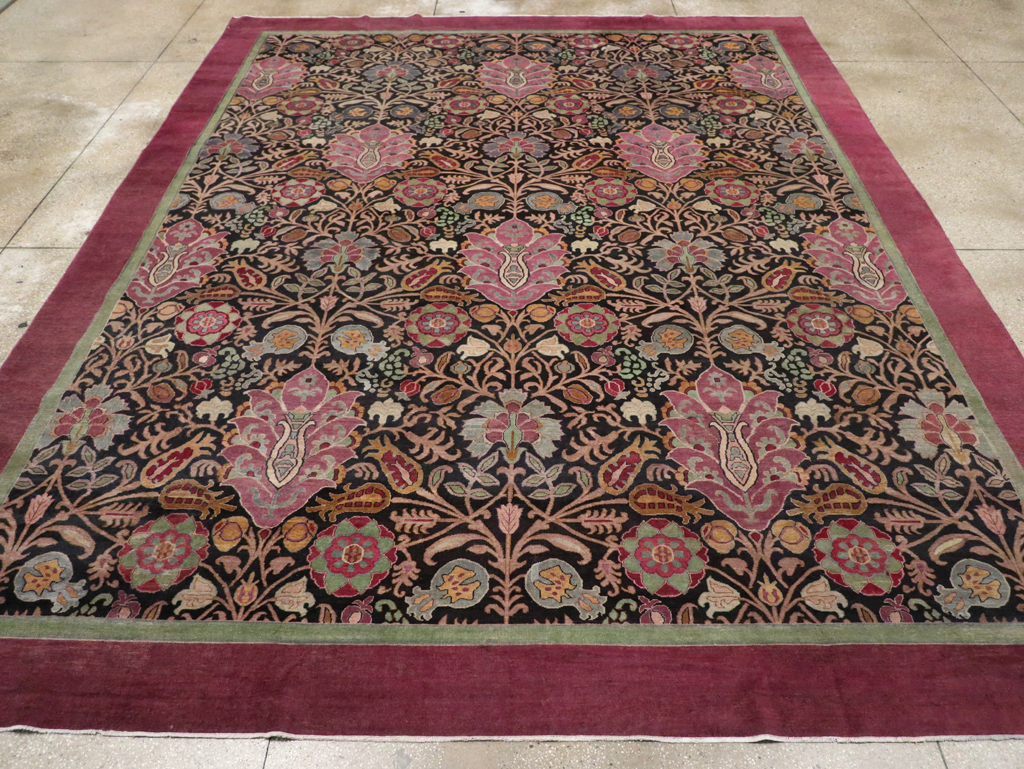 Antique Indian Agra Room Size Carpet, No.33019 - Staging