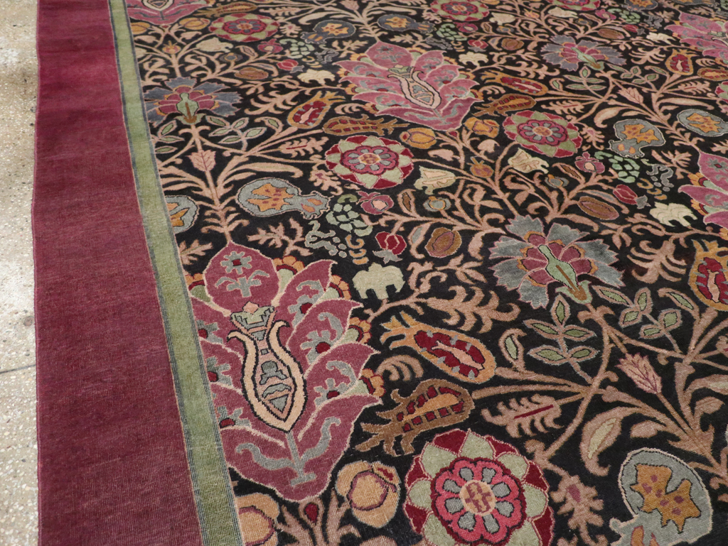 Antique Indian Agra Room Size Carpet, No.33019 - Staging