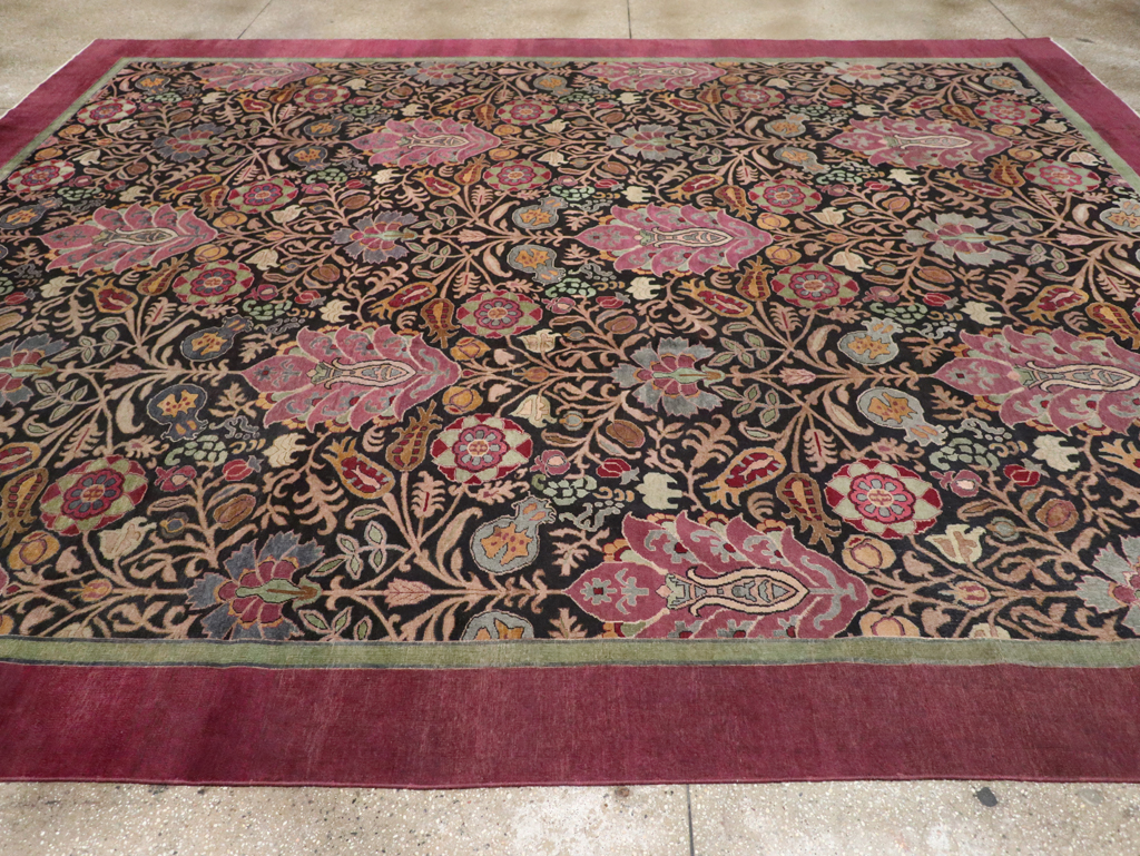 Antique Indian Agra Room Size Carpet, No.33019 - Staging