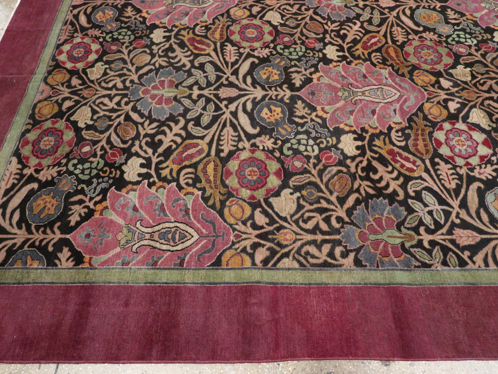 Antique Indian Agra Room Size Carpet, No.33019 - Staging