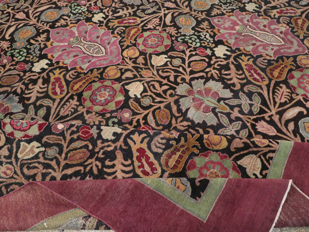 Antique Indian Agra Room Size Carpet, No.33019 - Staging