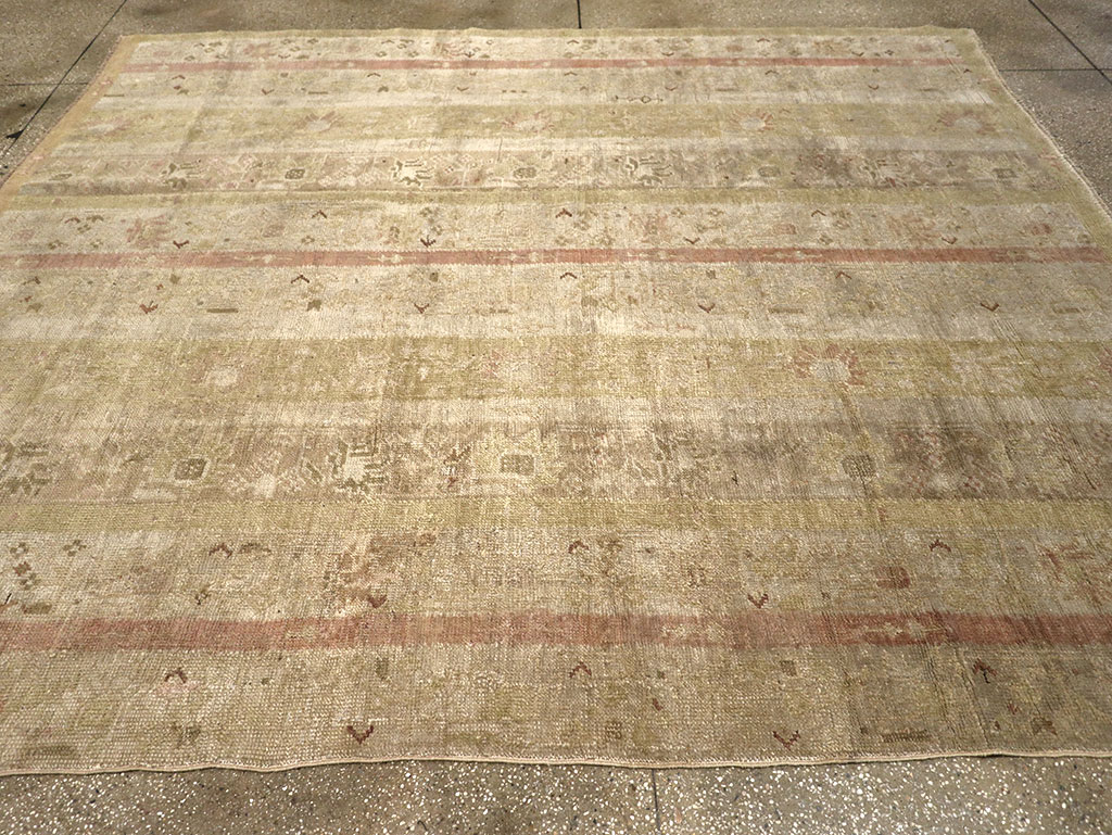 Antique Turkish Ghiordes Room Size Carpet, No.33020 - Staging