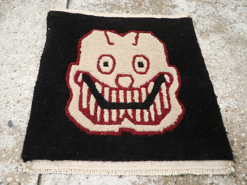 Vintage Tibetan Pictorial Rug (Pair: 1 of 2), No.33022 - Staging