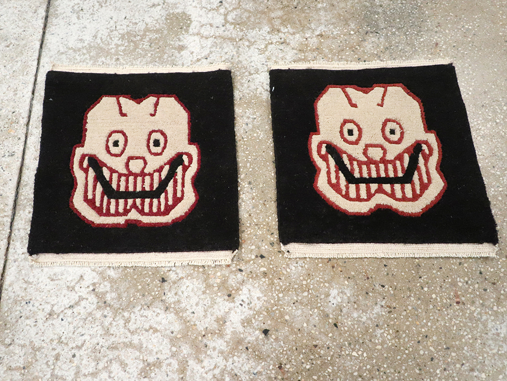 Vintage Tibetan Pictorial Rug (Pair: 1 of 2), No.33022 - Staging