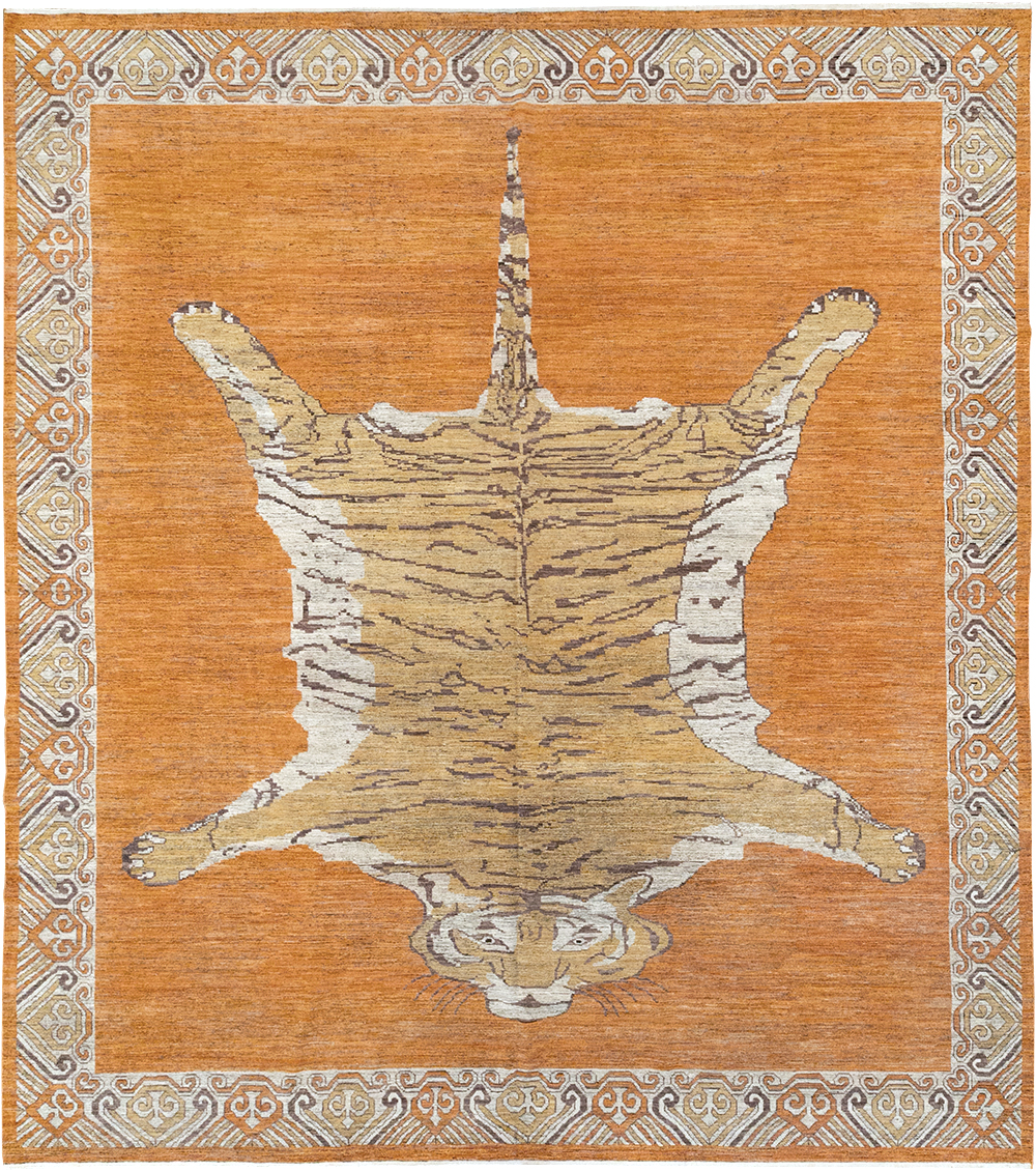 Modern East Turkestan Khotan Pictorial Large Room Size Carpet, No.33023 - Staging