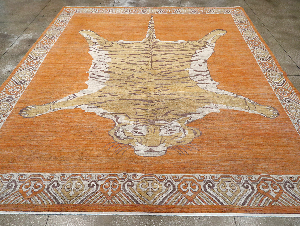 Modern East Turkestan Khotan Pictorial Large Room Size Carpet, No.33023 - Staging