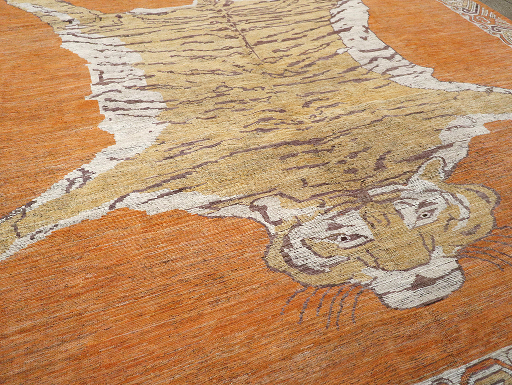 Modern East Turkestan Khotan Pictorial Large Room Size Carpet, No.33023 - Staging