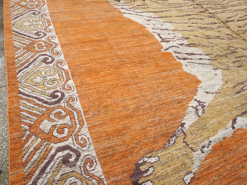 Modern East Turkestan Khotan Pictorial Large Room Size Carpet, No.33023 - Staging