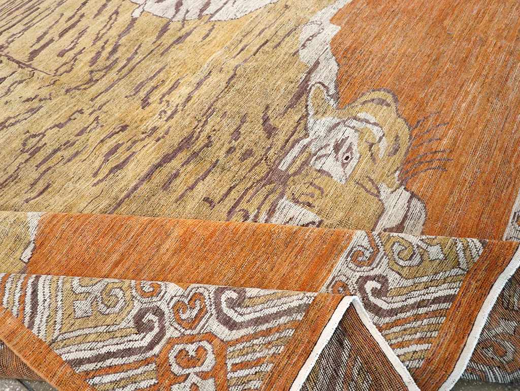 Modern East Turkestan Khotan Pictorial Large Room Size Carpet, No.33023 - Staging