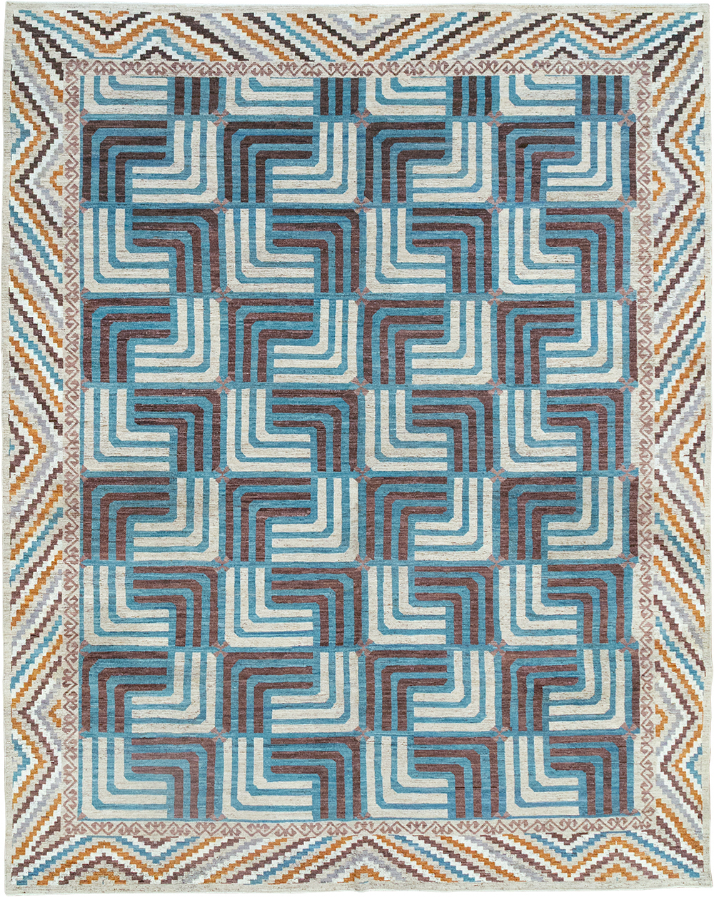 Modern East Turkestan Khotan Room Size Carpet, No.33024 - Staging