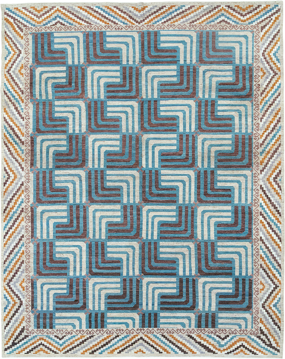 Modern East Turkestan Khotan Room Size Carpet, No.33024 - Staging