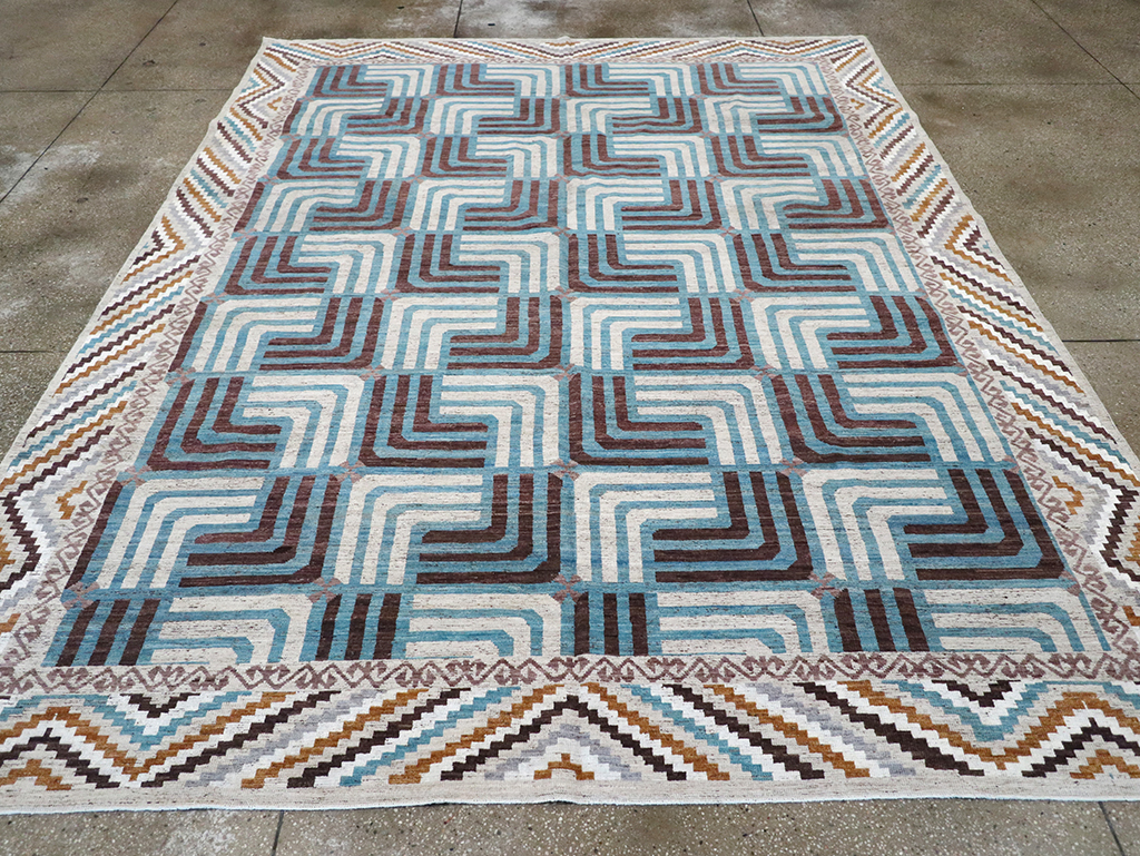 Modern East Turkestan Khotan Room Size Carpet, No.33024 - Staging