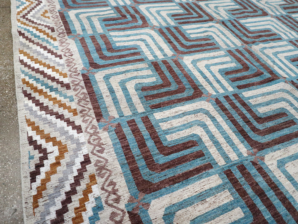 Modern East Turkestan Khotan Room Size Carpet, No.33024 - Staging