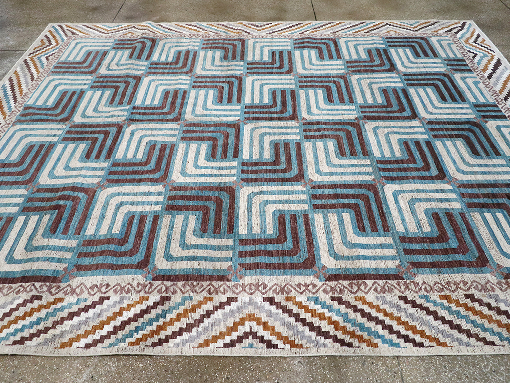 Modern East Turkestan Khotan Room Size Carpet, No.33024 - Staging