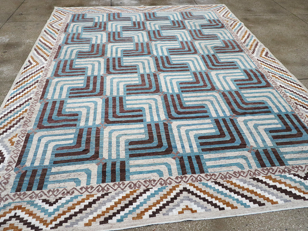 Modern East Turkestan Khotan Room Size Carpet, No.33024 - Staging