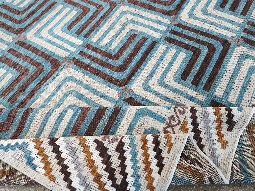 Modern East Turkestan Khotan Room Size Carpet, No.33024 - Staging